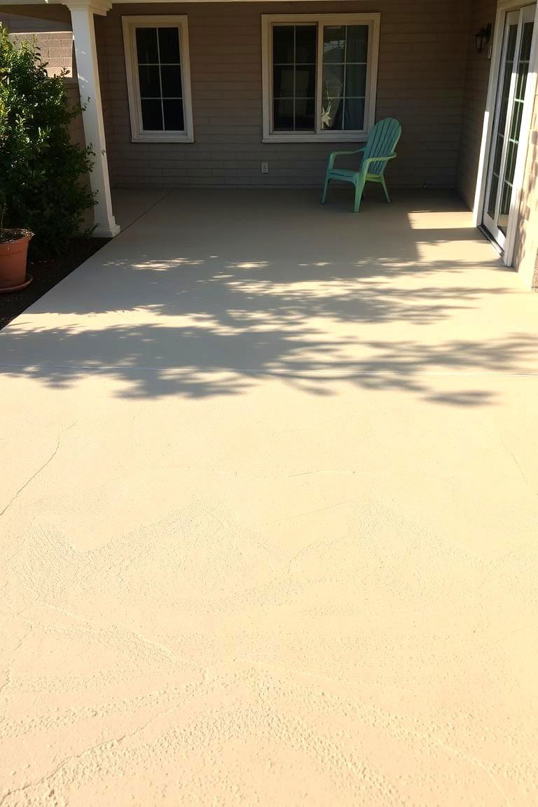 Textured Paint Application - 24 Painted Concrete Patio Ideas