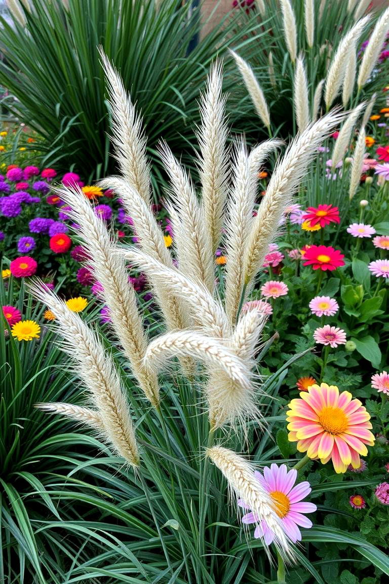 Textured Planting with Ornamental Grasses - 24 Front Yard Texas Flower Bed Ideas