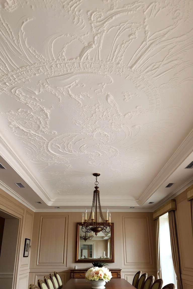 Textured Plaster Finish - 24 Dining Room Ceiling Ideas