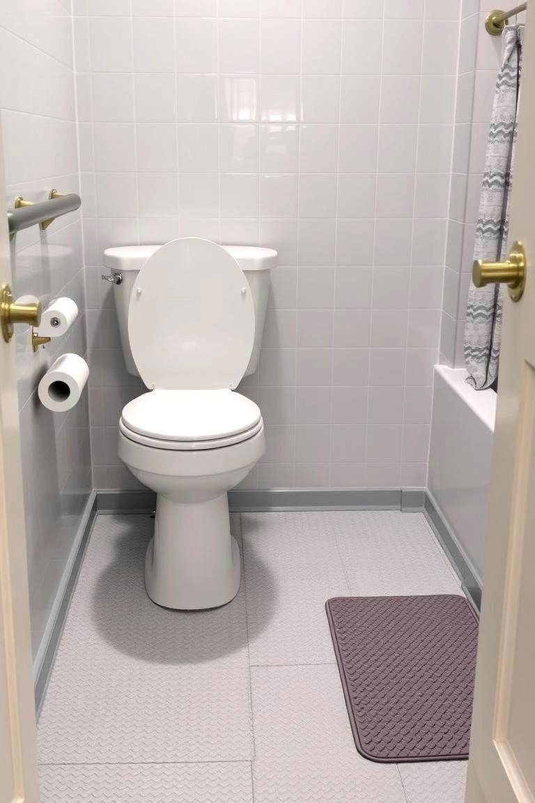 Textured Rubber Flooring - 24 Small Bathroom Flooring Ideas