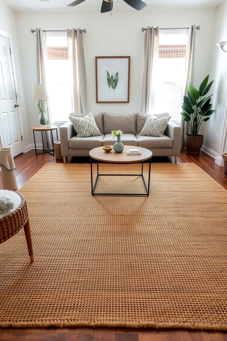 Textured Rugs for Underfoot Comfort - 24 Zen Living Room Ideas