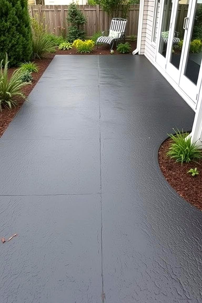 Textured Safety Design - 24 black concrete patio ideas