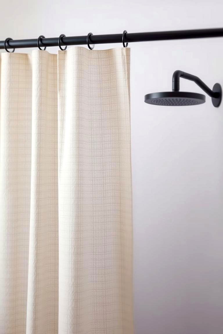Textured Shower Curtains - 24 Elegant Bathroom Decor Ideas