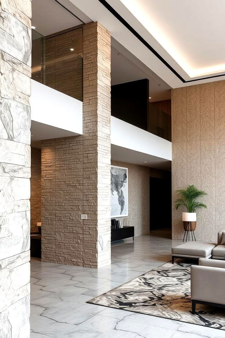 Textured Stone Accents - 24 Boho-scandinavian Design and Decor Ideas