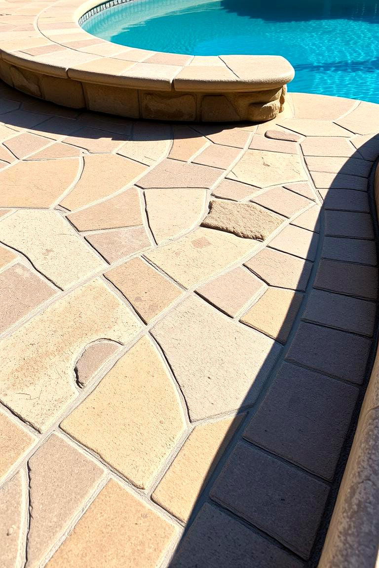 Textured Stone Deck - 24 Pool Deck Ideas