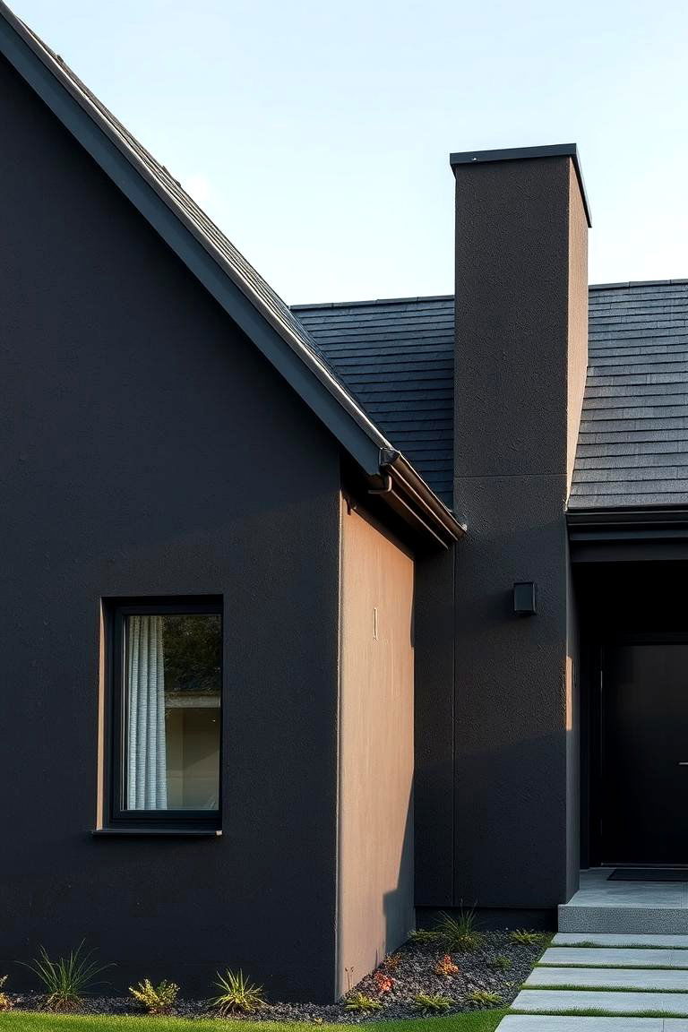 Textured Stucco Finish - 24 Dark Grey House Exterior Ideas