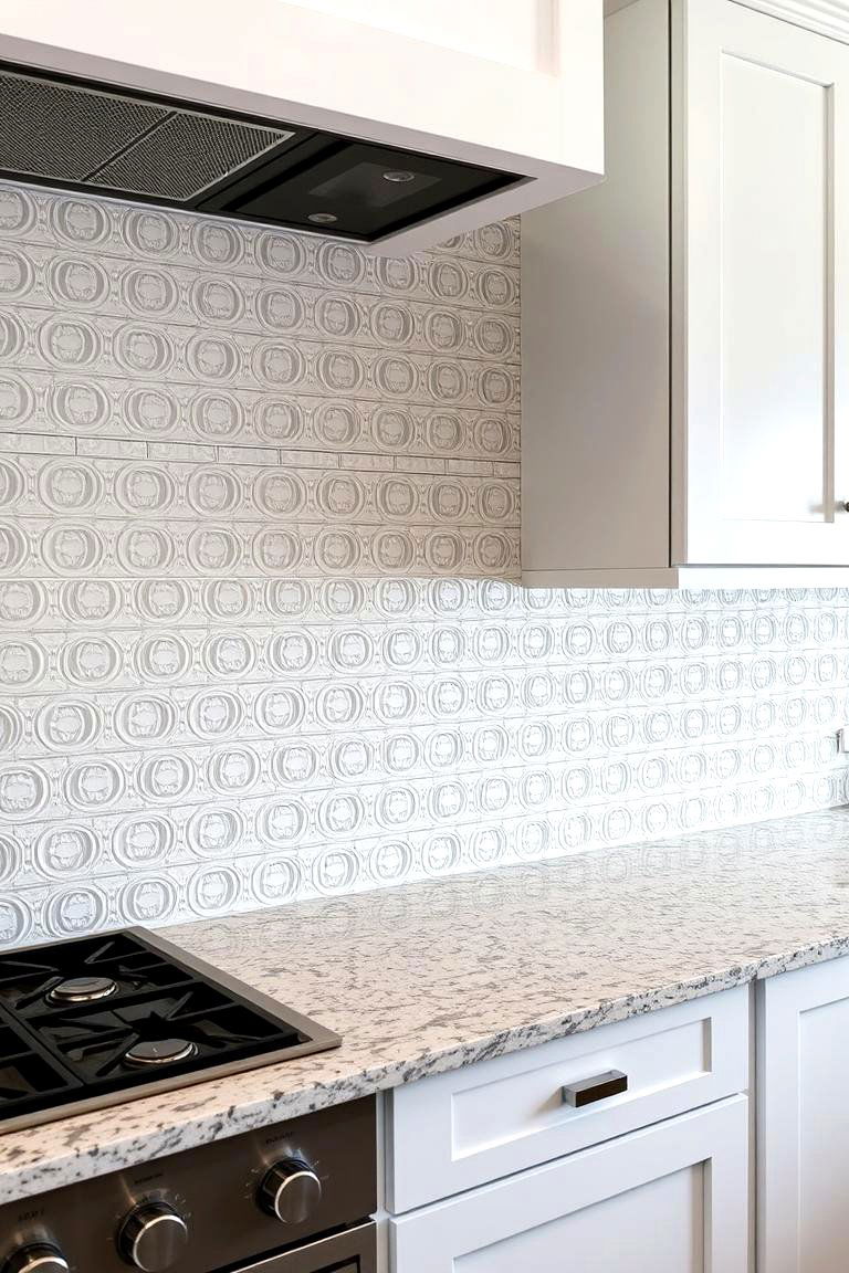 Textured Subway Tiles - 24 Backsplash Ideas for White Cabinets and Granite Countertops