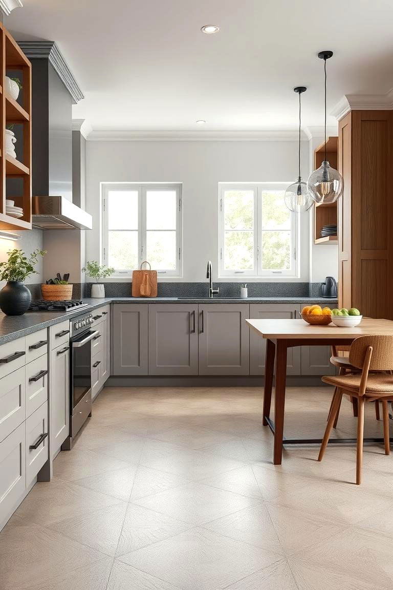 Textured Surface Innovation - 24 Linoleum Kitchen Flooring Ideas