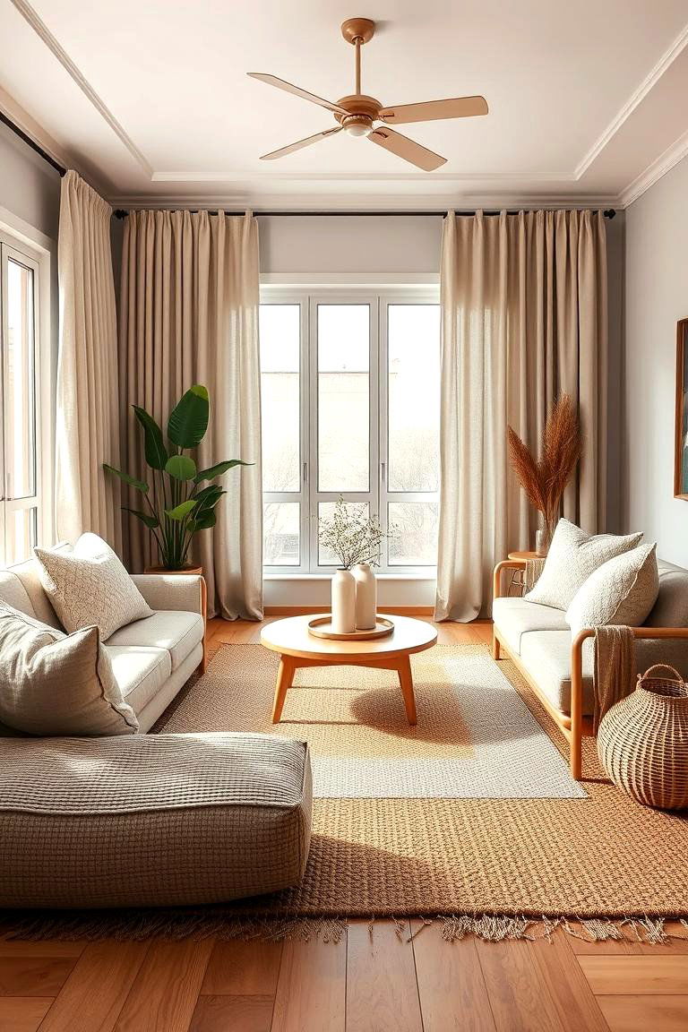 Textured Tan Layers - 24 Tan Living Room Ideas
