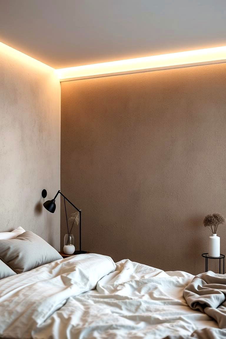 Textured Taupe Walls - 24 Taupe Bedroom Ideas