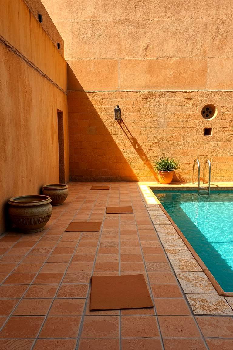 Textured Terracotta Tiles - 24 Pool Tile Ideas