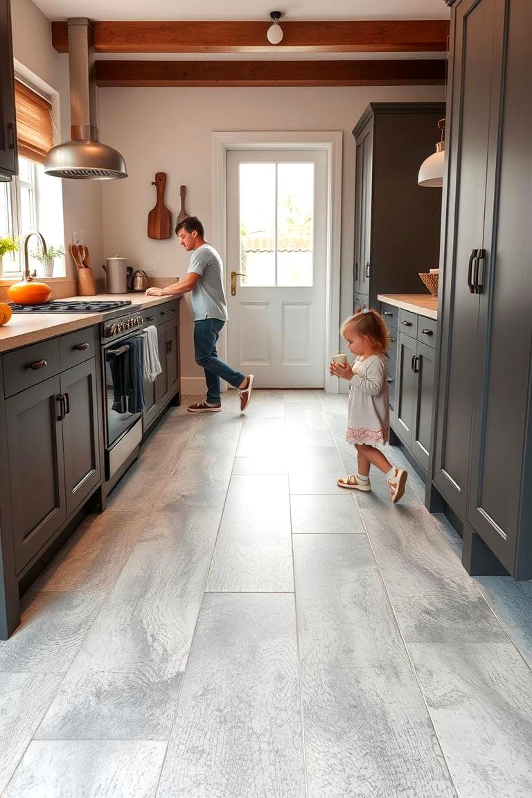 Textured Tiles for Added Grip - 24 Kitchen Floor Tile Ideas