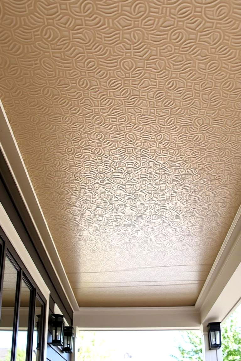 Textured Vinyl Tiles - 24 Vinyl Porch Ceiling Ideas