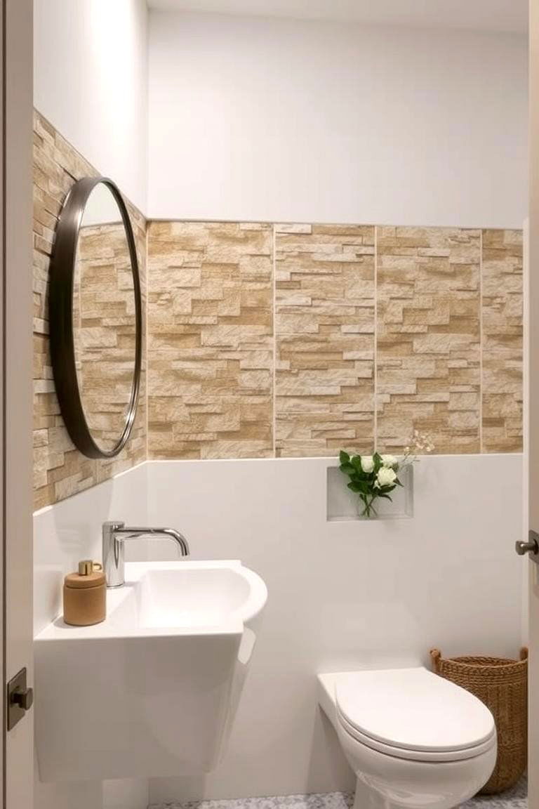 Textured Wall Accents - 24 Spa Like Bathroom Ideas
