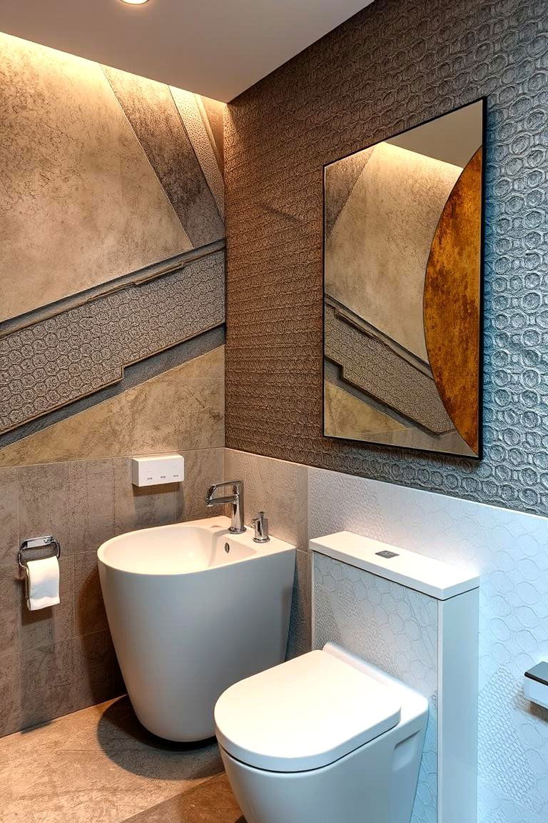 Textured Wall Finishes - 24 Office Bathroom Ideas