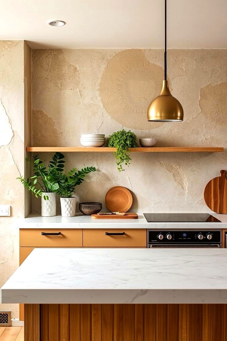 Textured Wall Finishes - 24 Boho Kitchen Ideas