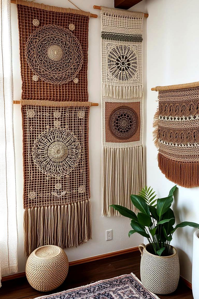 Textured Wall Hangings - 24 Girls Boho Bedroom Ideas