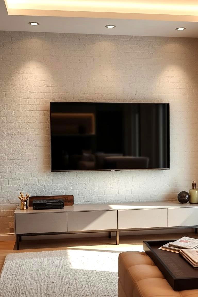 Textured Wall TV - 24 Tv Wall Ideas