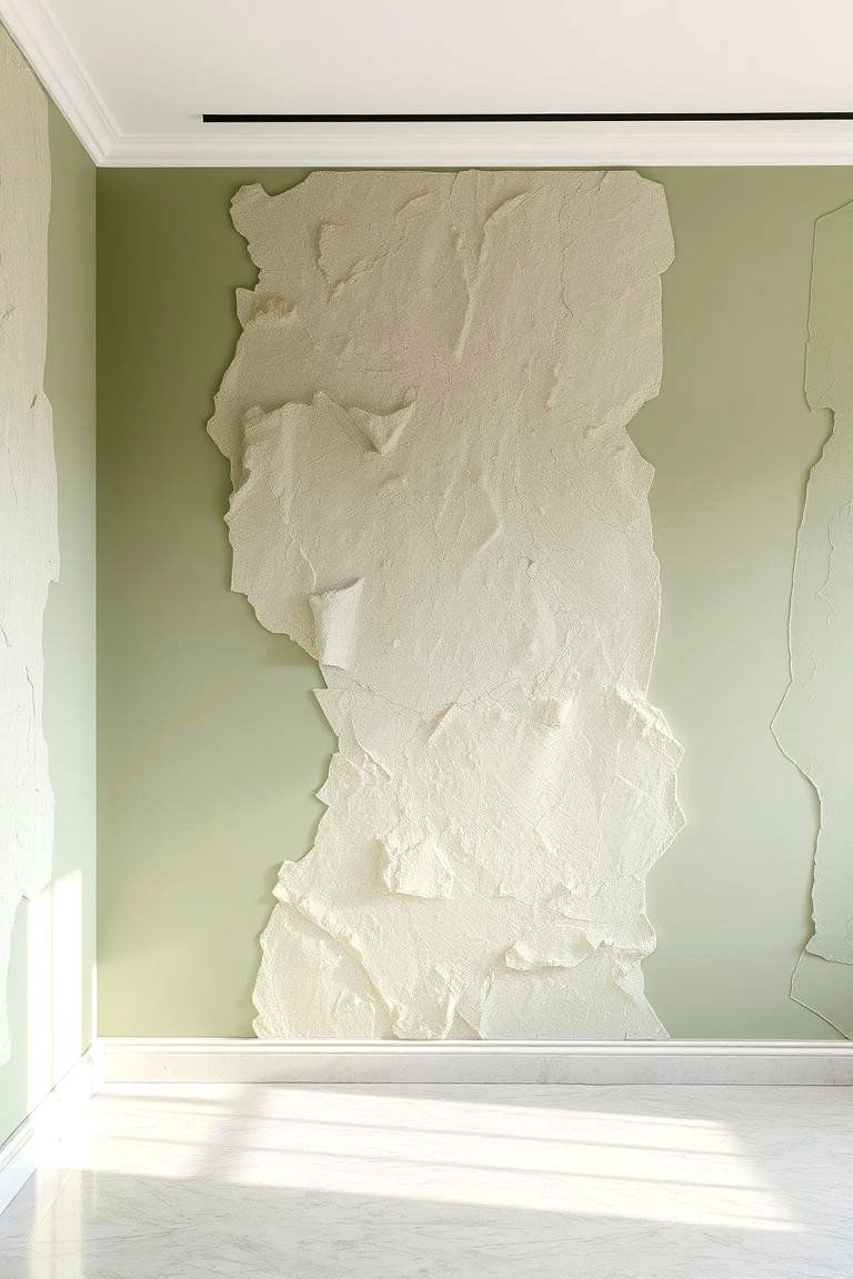 Textured Wall Treatments - 24 Boho Sage Green Bedroom Ideas