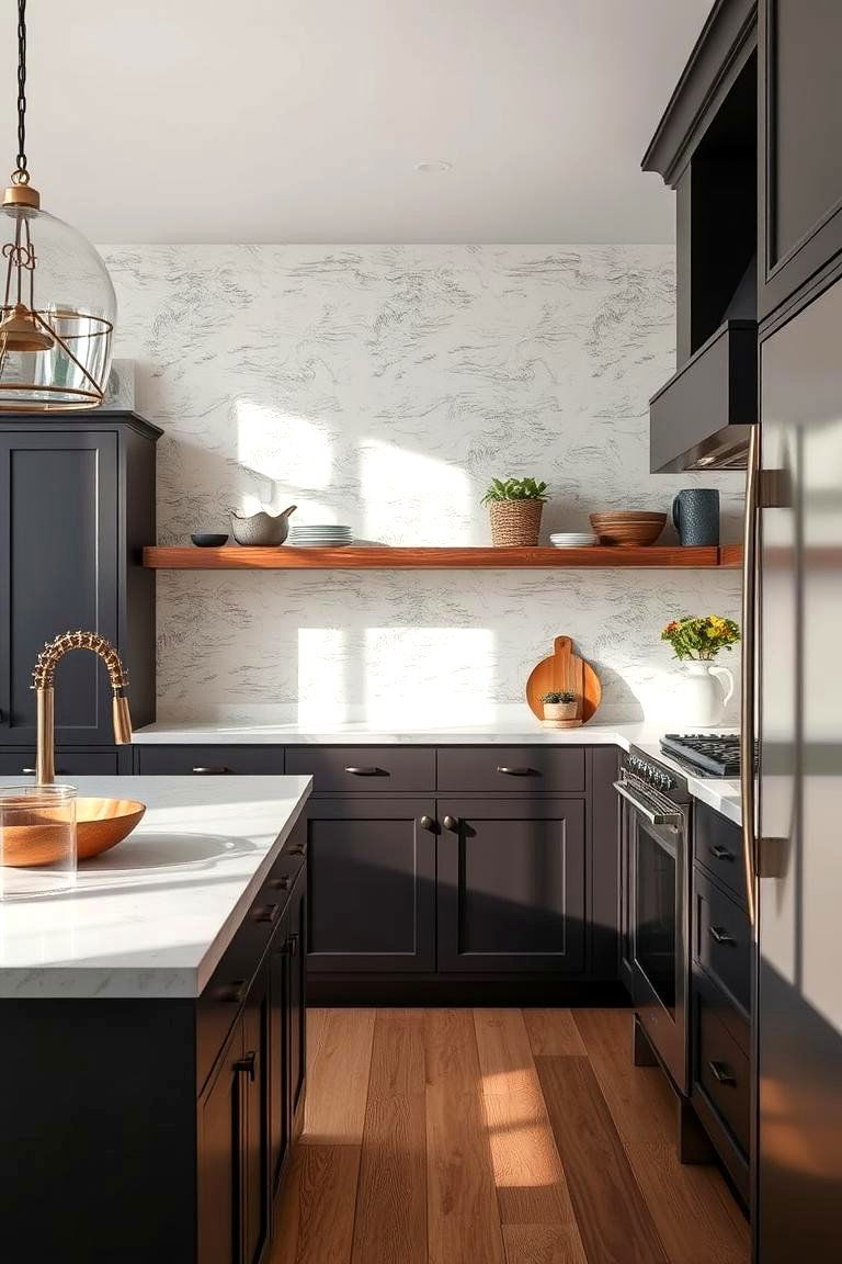Textured Wall Treatments for Depth - 24 Transitional Kitchen Ideas