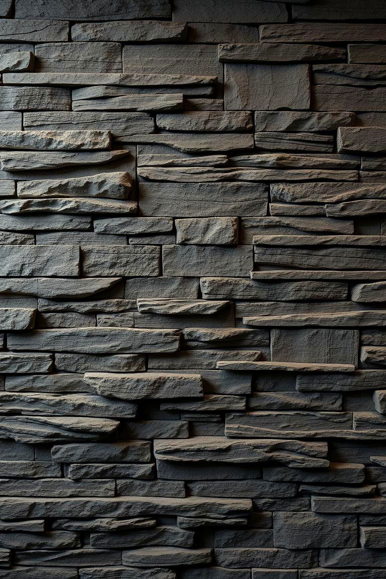 Textured Wall Treatments for Visual Depth - 24 Black and Brown Interior Design Ideas