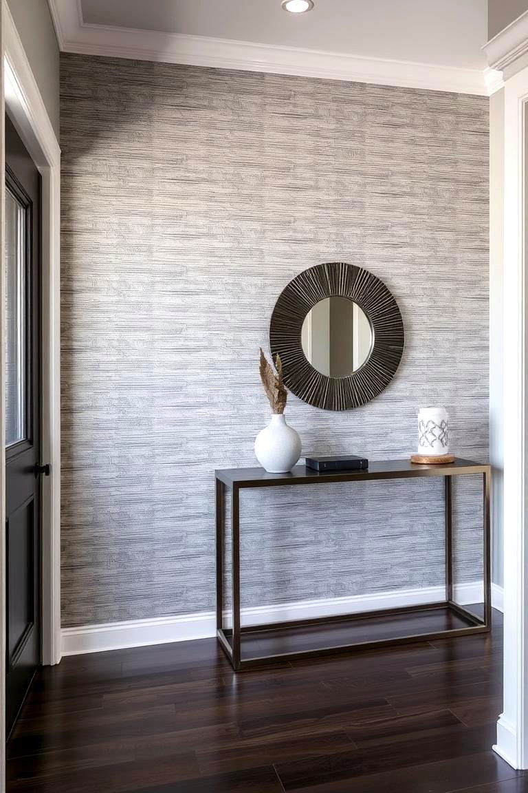 Textured Wallpaper for Added Depth - 24 Modern Entryway Ideas