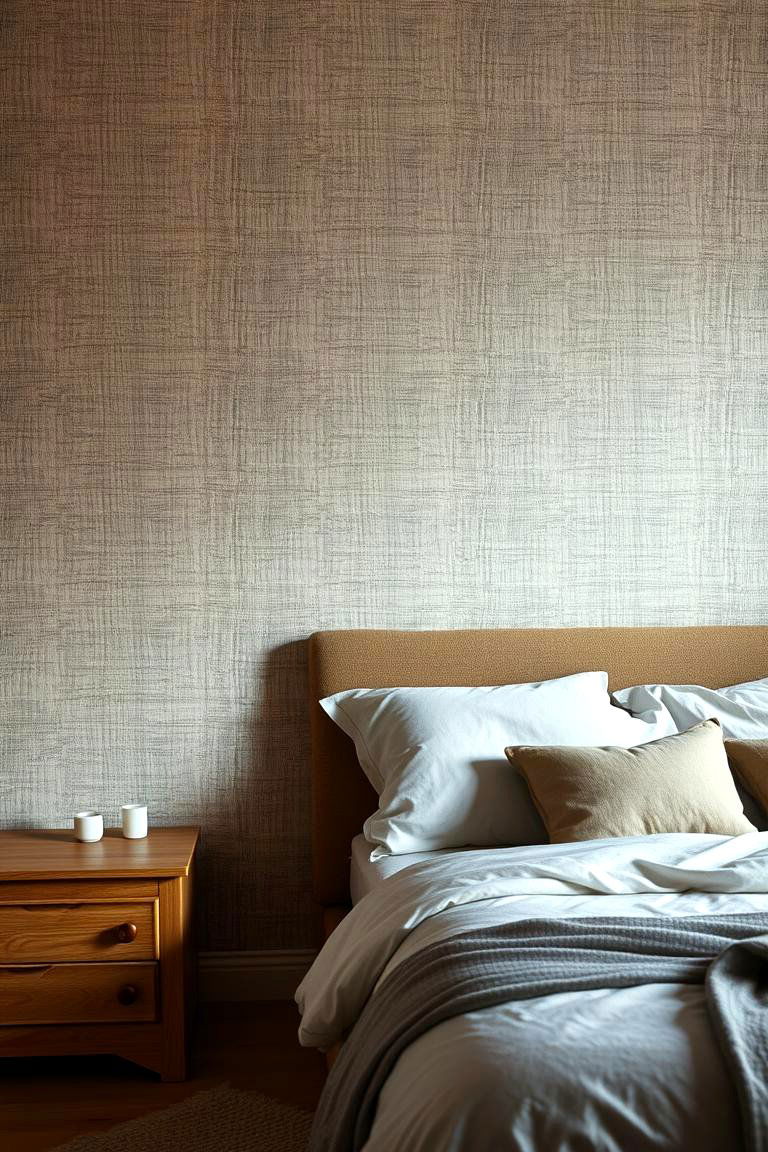 Textured Wallpaper for Depth and Warmth - 24 Bedroom Wallpaper Ideas