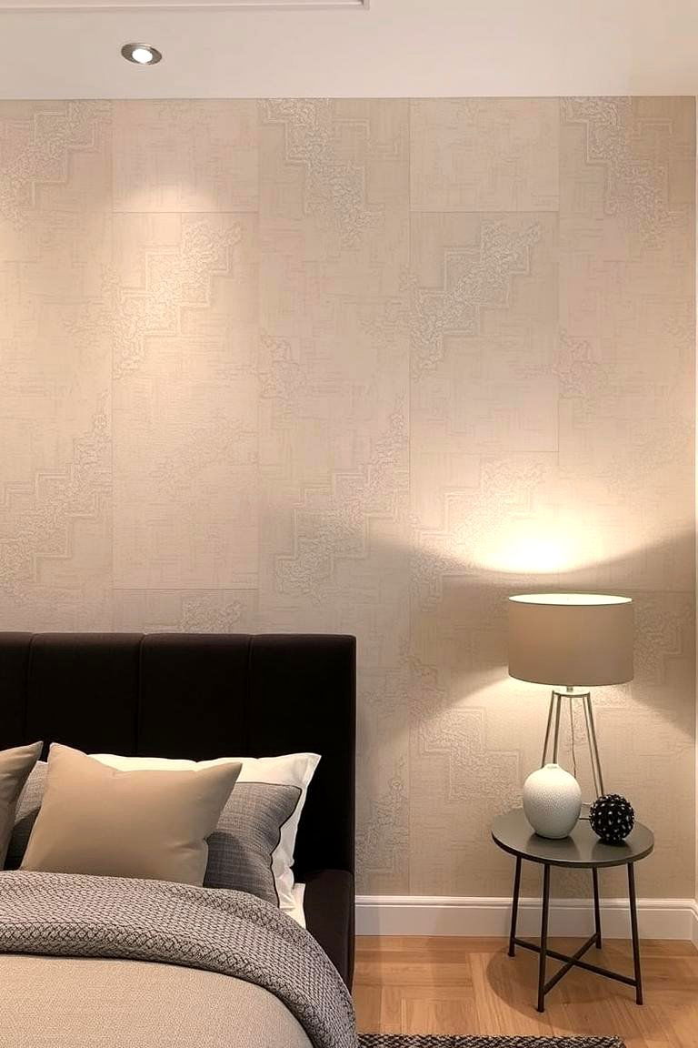 Textured Wallpaper - 24 Bedroom Accent Wall Ideas