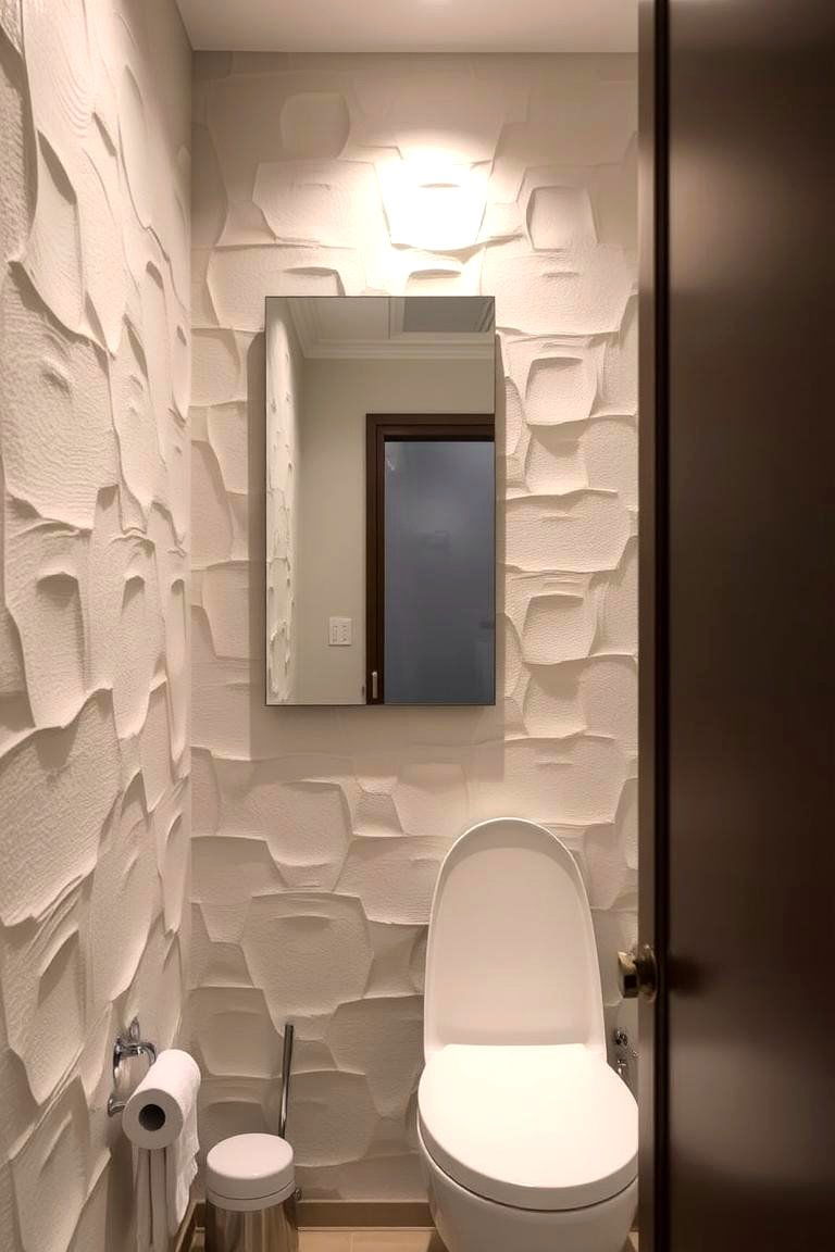 Textured Walls - 24 Powder Room Ideas