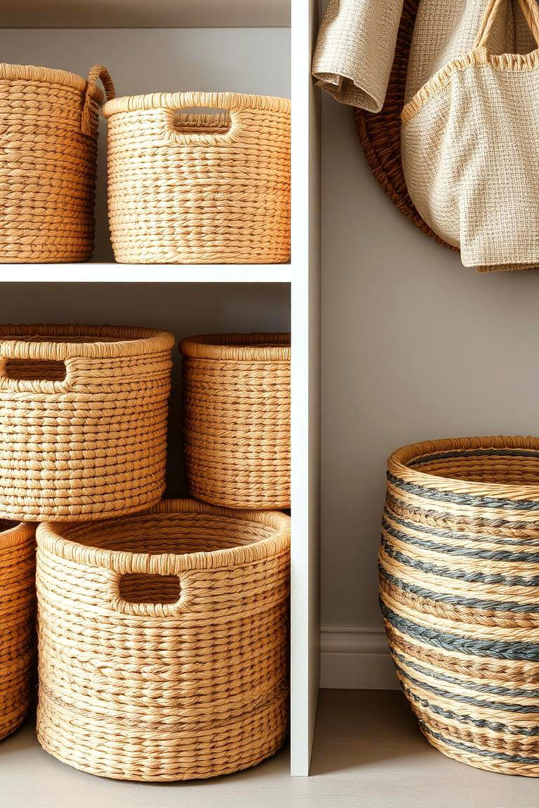 Textured Woven Baskets - 24 Colorful Boho Bedroom Ideas
