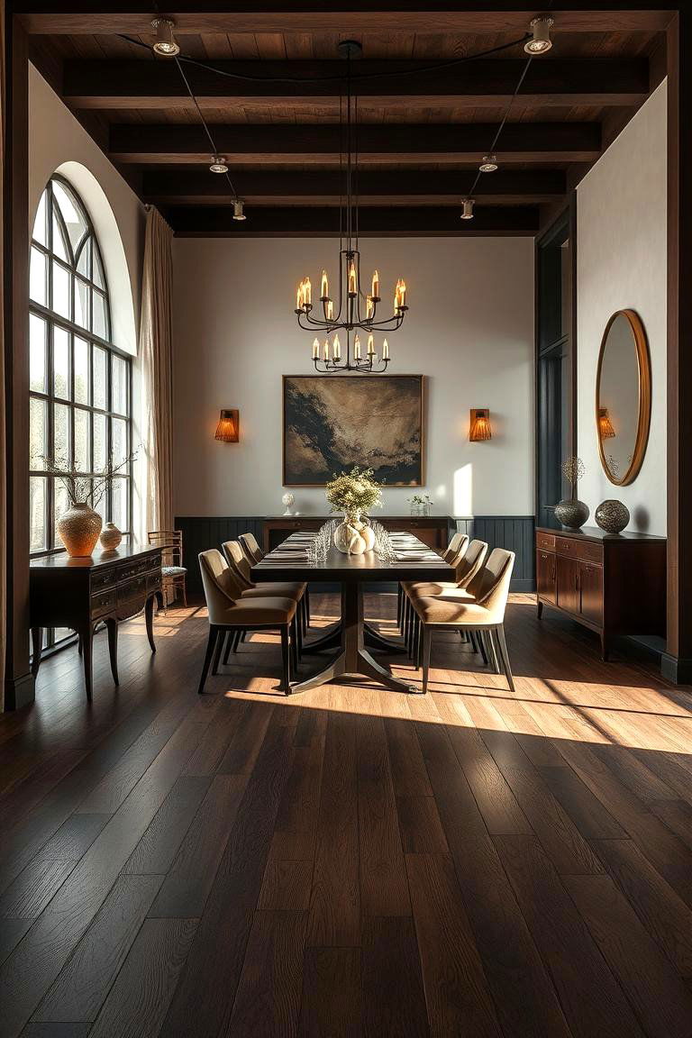That Natural Texture with Dark Wood Accents Inspires - 24 dark wood floor dining room ideas