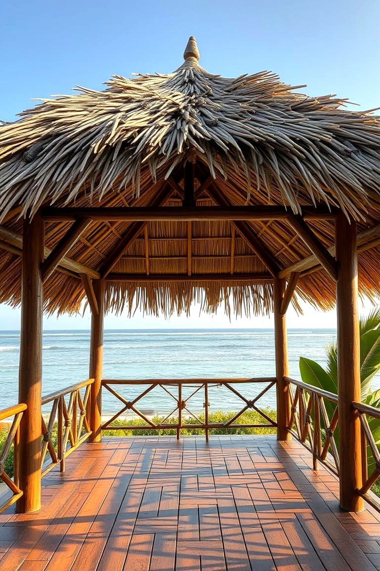 Thatched Roof Gazebo - 24 Gazebo on Deck Ideas