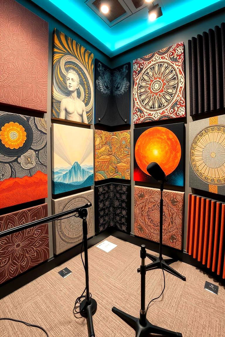 The Acoustic Panel Art Gallery - 24 Podcast Room Ideas