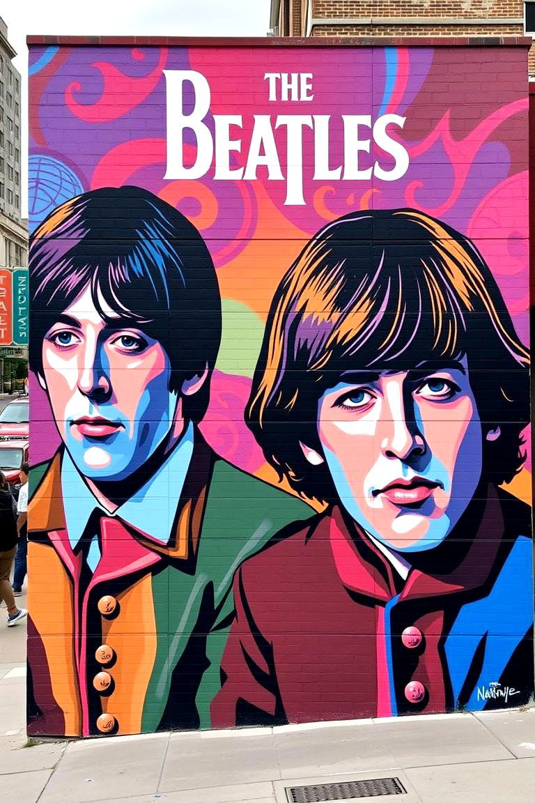 The Beatles Mural on 12th Avenue - 24 Nashville Murals