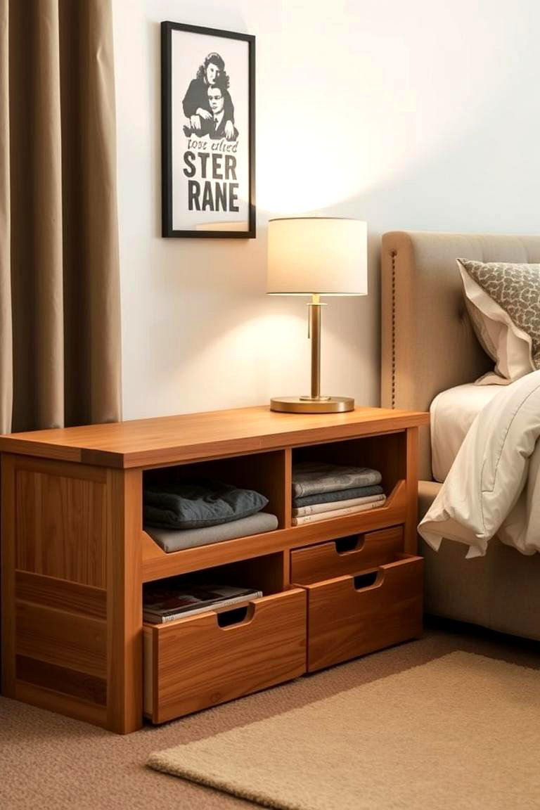 The Bedside Bench with Storage - 24 Nightstand Ideas