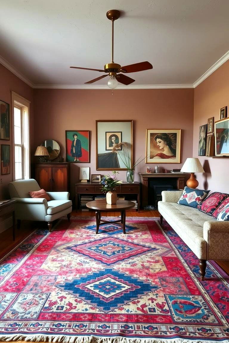 The Bohemian Patterned Rug - 24 Living Room Rug Ideas