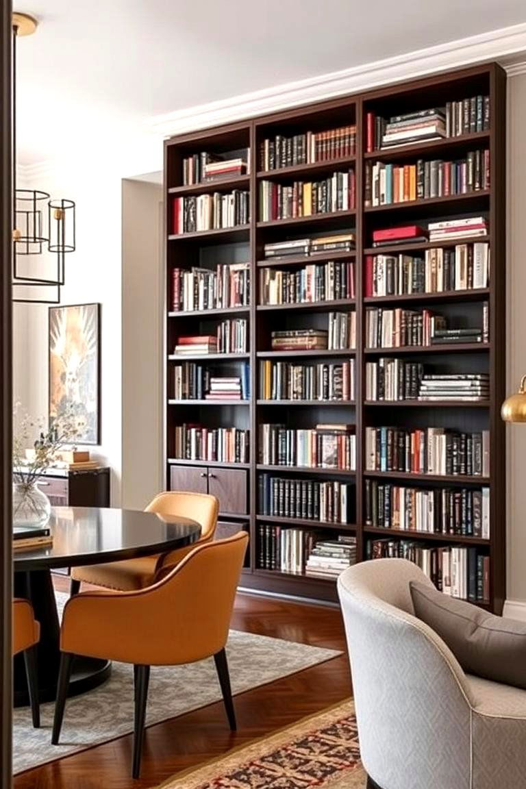 The Bookshelf Room Divider - 24 Library Dining Room Combo Ideas