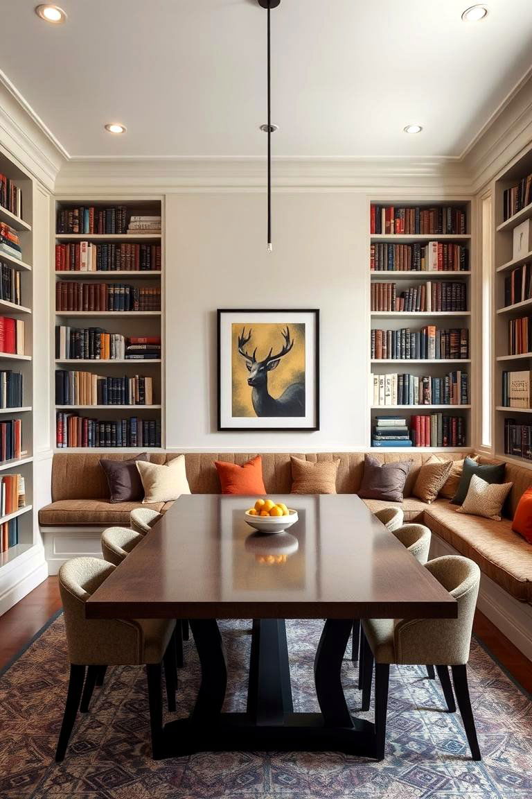The Built In Banquette Seating - 24 Library Dining Room Combo Ideas
