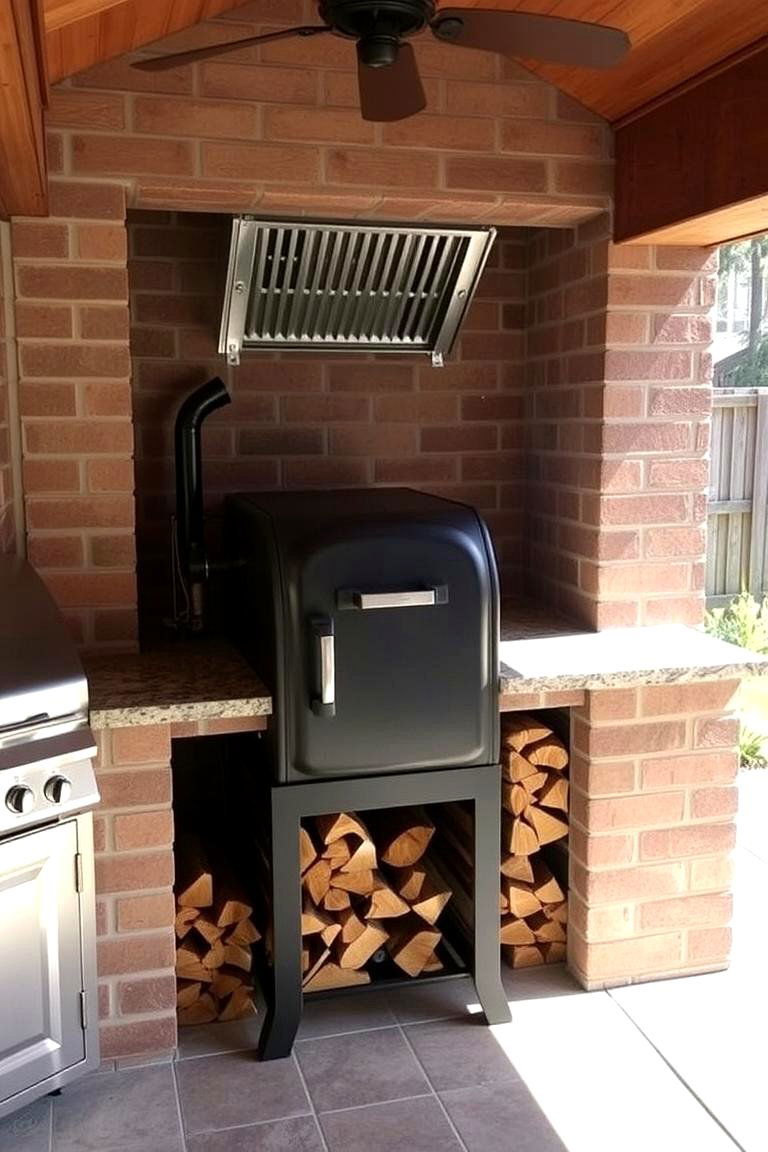 The Built In Smoker Station - 24 Pool House With Outdoor Kitchen Ideas