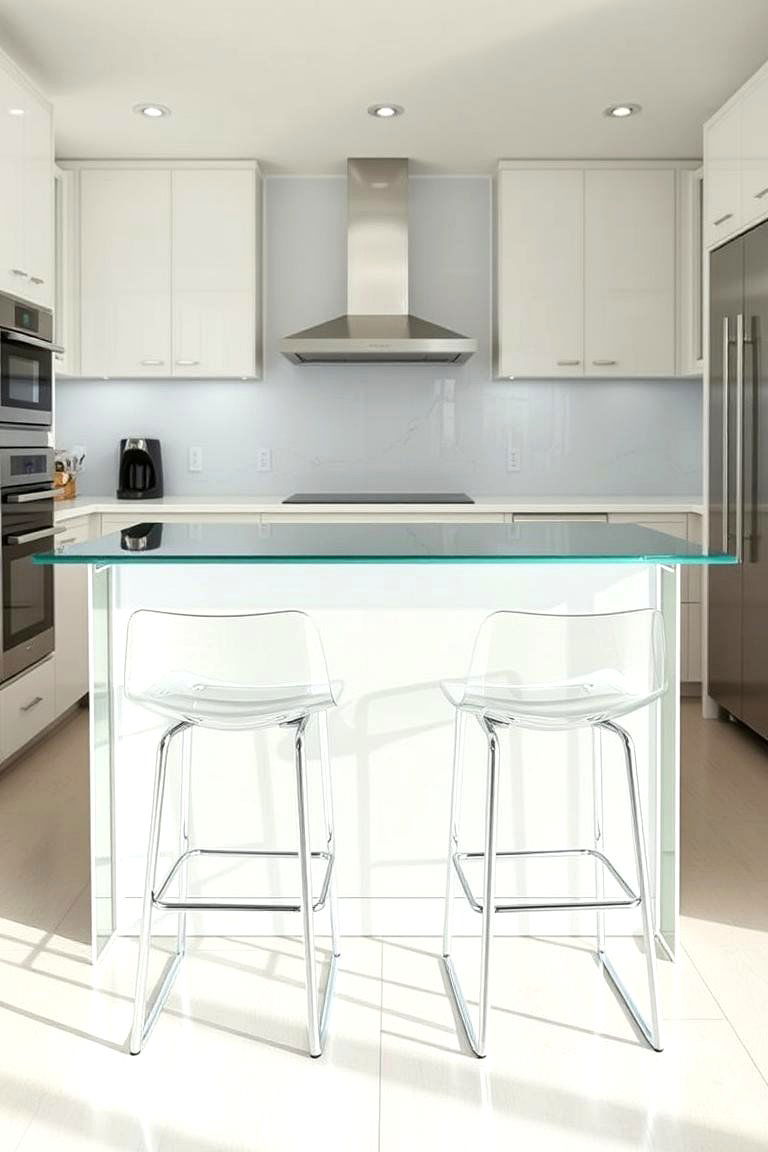 The Chic Glass Counter Bar - 24 Kitchen Bar Ideas