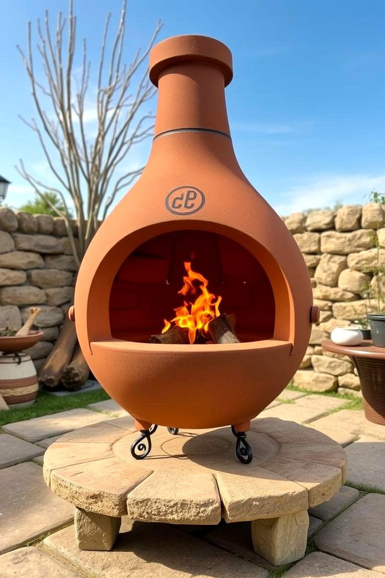 The Chiminea A Traditional Clay Fireplace - 24 Outdoor Fireplace Ideas