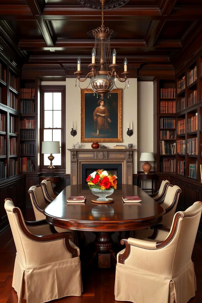 The Classic Elegance - 24 Library Dining Room Combo Ideas