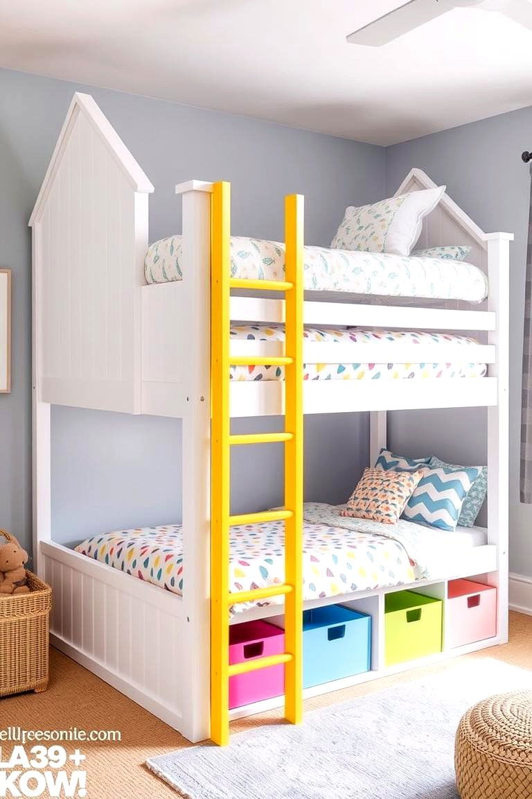 The Colorful Accent Loft - 24 Loft Bed Ideas