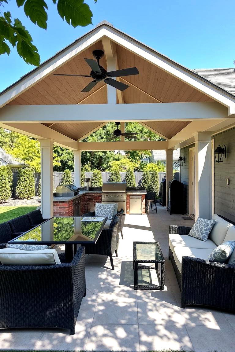 The Covered Patio Extension - 24 Pool House With Outdoor Kitchen Ideas