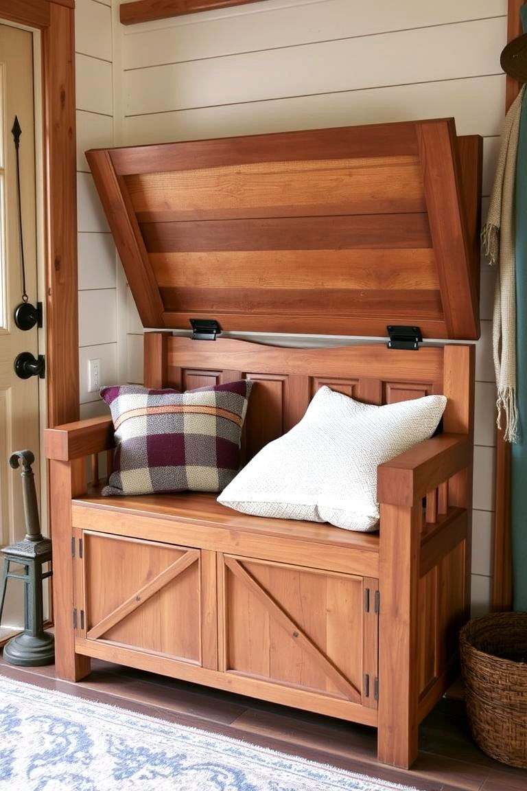 The Dual Purpose of a Storage Bench - 24 Tiny House Storage Ideas