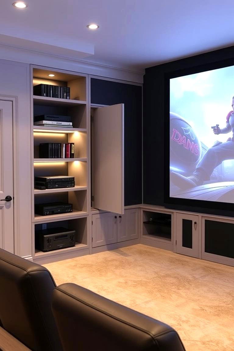 The Entertainment Center Concealment - 24 Hidden Door Ideas