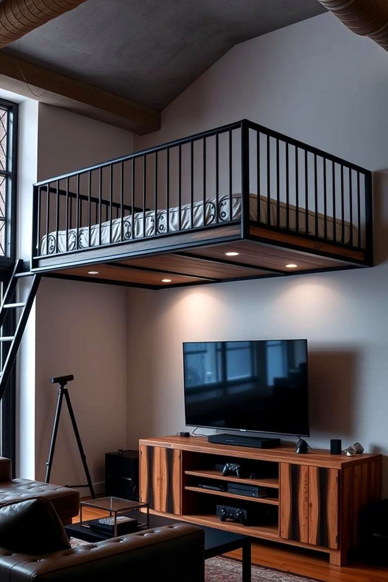 The Entertainment Center Loft - 24 Loft Bed Ideas