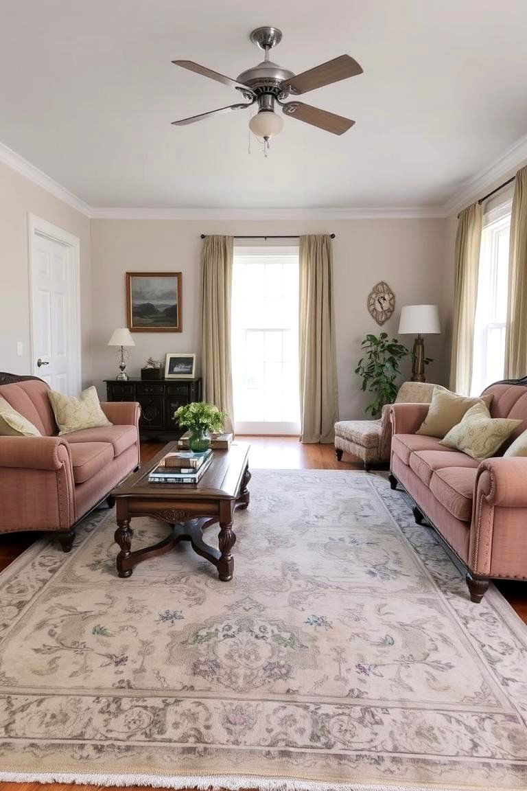 The Faded Vintage Rug - 24 Living Room Rug Ideas