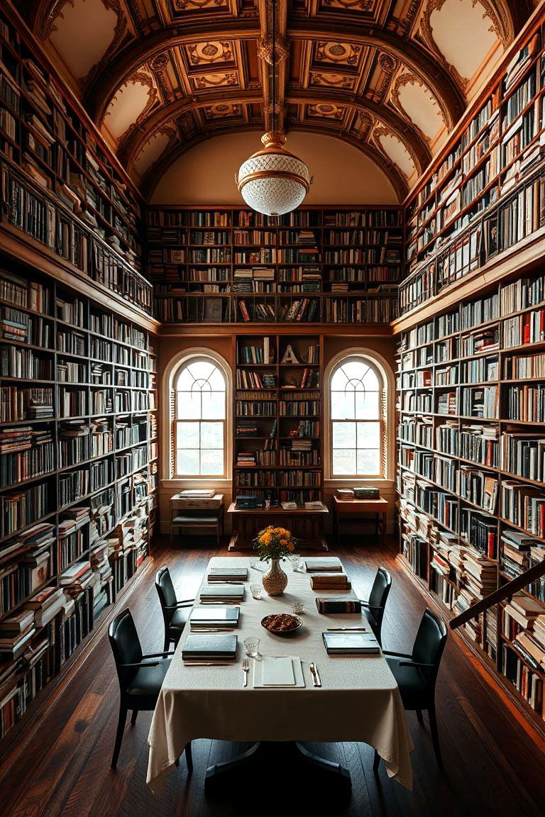The Floor to Ceiling Library - 24 Library Dining Room Combo Ideas