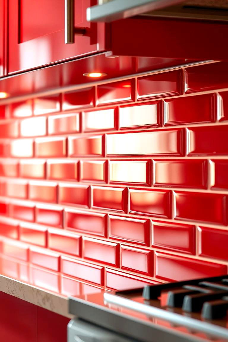 The Impact of Red Kitchen Backsplashes - 24 Red Kitchens